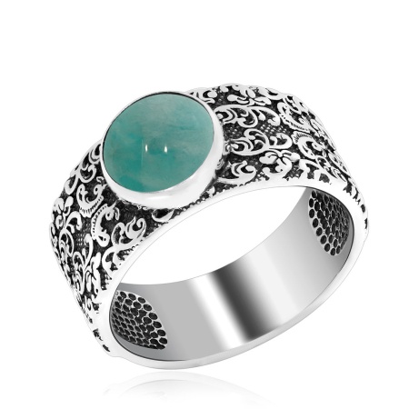 Купить кольцо из серебра с амазонитом в интернет-магазине KRASNOE