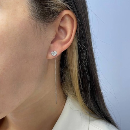 Серьги из серебра с фианитами 2340201629л-9-3 от KRASNOE, металл Серебро, вставка Фианит