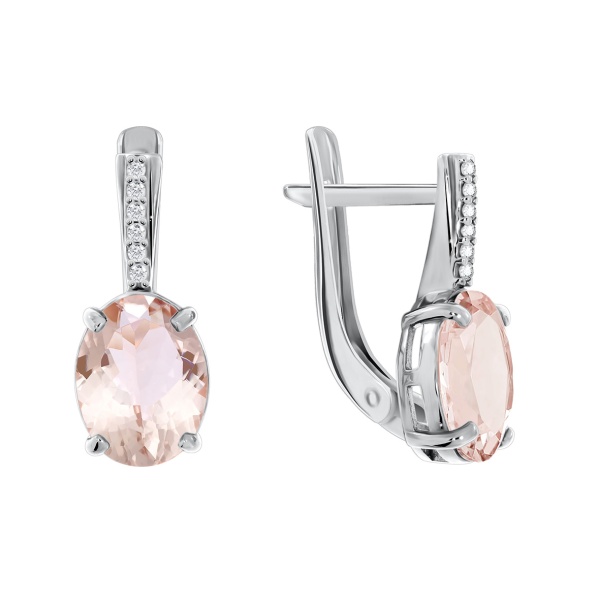 Серьги из серебра с кристалл ювелирныйами и фианитами 2340290219л-36 от KRASNOE, металл Серебро, вставка Кристалл ювелирный