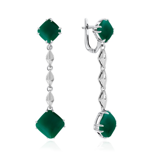 Серьги из серебра с агатами 2340391201-60 от KRASNOE, металл Серебро, вставка Агат