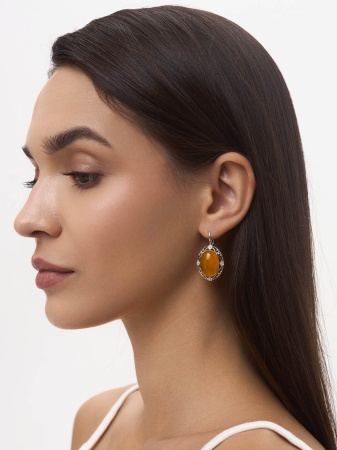 Серьги из серебра с агатами 2340395064-50 от KRASNOE, металл Серебро, вставка Агат