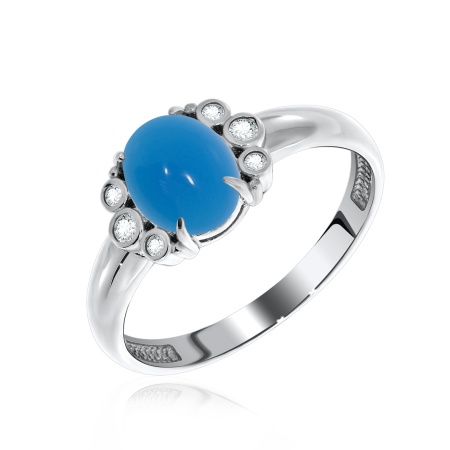 Купить кольцо из серебра с агатом и фианитами в интернет-магазине KRASNOE