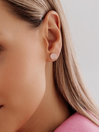 Пусеты из серебра с кварцем