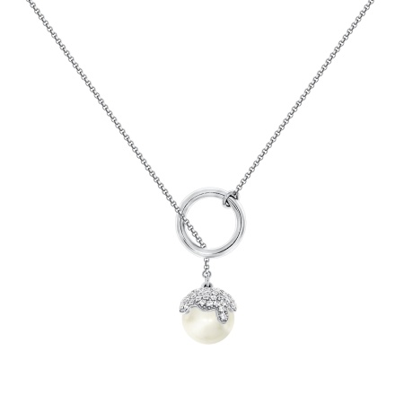 Колье из серебра с жемчугом 8340241484л-75