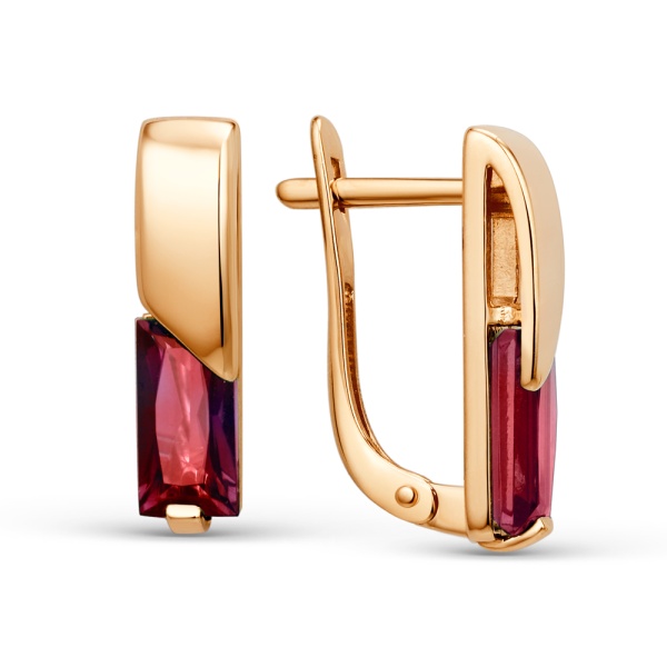 Серьги из золота с гранатом 009642-1350 от KRASNOE, металл Золото, вставка Гранат