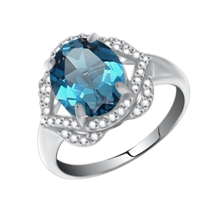 Кольцо из серебра с фианитами со скидкой