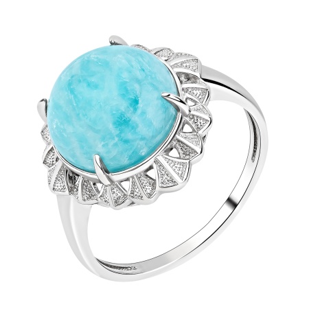 Купить кольцо из серебра с амазонитом в интернет-магазине KRASNOE