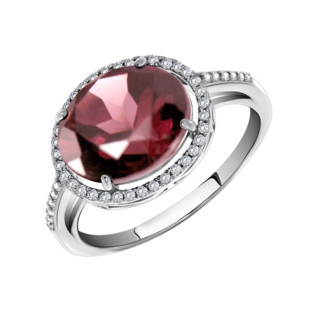 Купить кольцо из серебра с кристалл ювелирныйом и фианитами в интернет-магазине KRASNOE