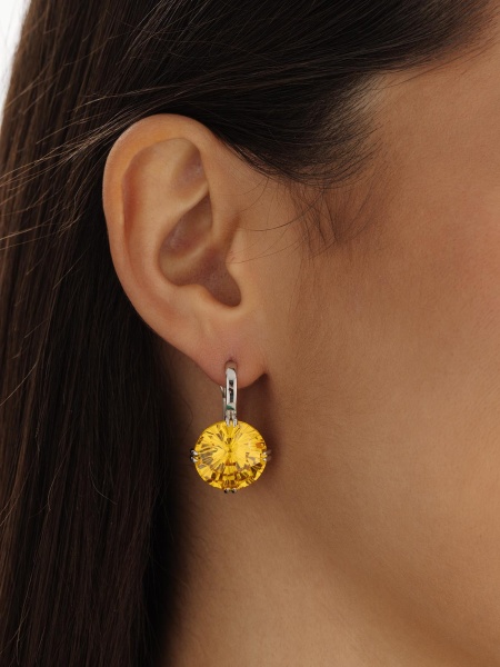 Серьги из серебра с фианитами