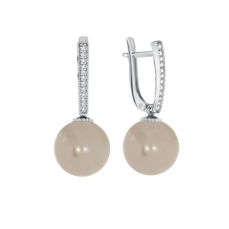 Серьги из серебра с жемчугом 2340240838л-21 от KRASNOE, металл Серебро, вставка Жемчуг Имитация Серьги из серебра с жемчугом 2340240838л-21 от KRASNOE, металл Серебро, вставка Жемчуг Имитация
