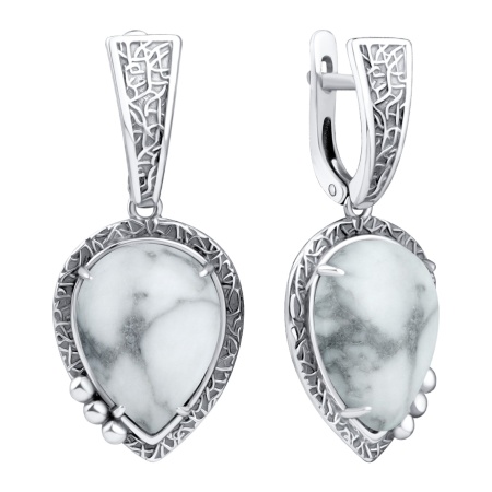 Серьги из серебра с кахолонгом
