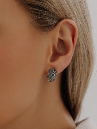 Серьги из серебра с агатами