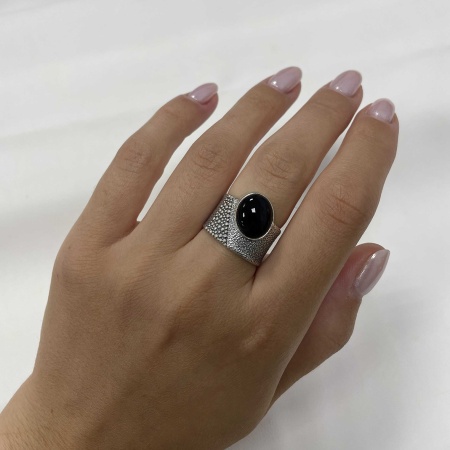 Купить кольцо из серебра с агатом в интернет-магазине KRASNOE