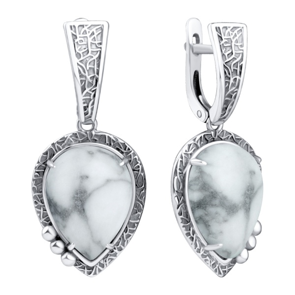 Серьги из серебра с кахолонгом