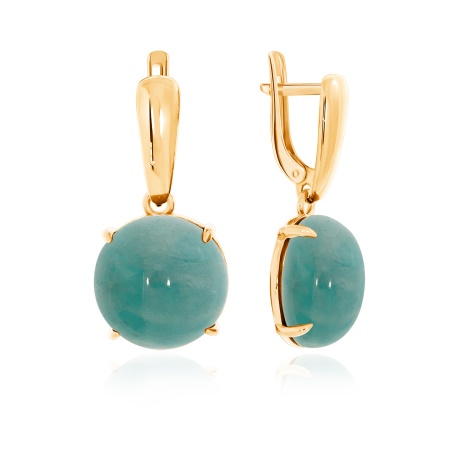 Серьги из серебра с амазонитами 2320370660 от KRASNOE, металл Серебро, вставка Амазонит