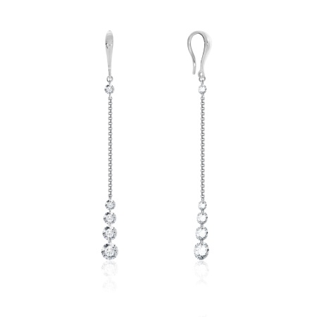 Серьги из серебра с фианитами 2340200633 от KRASNOE, металл Серебро, вставка Фианит