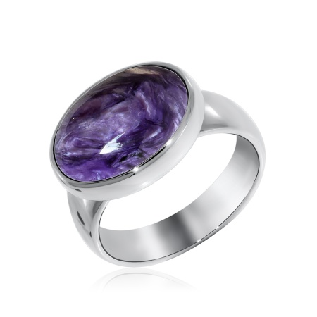 Купить кольцо из серебра с чароитом в интернет-магазине KRASNOE