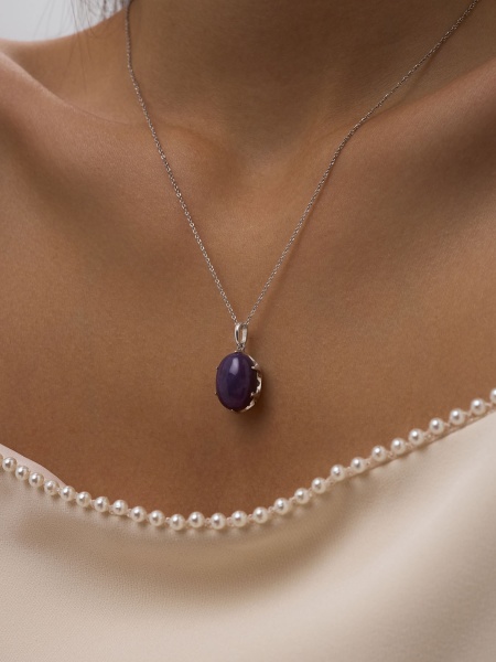 Купить подвеска из серебра с чароитом