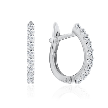Серьги из серебра с фианитом