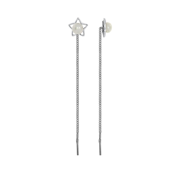 Серьги из серебра с жемчугами со скидкой