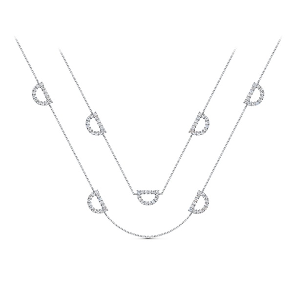 Колье из серебра с синтетические камниом с0704066