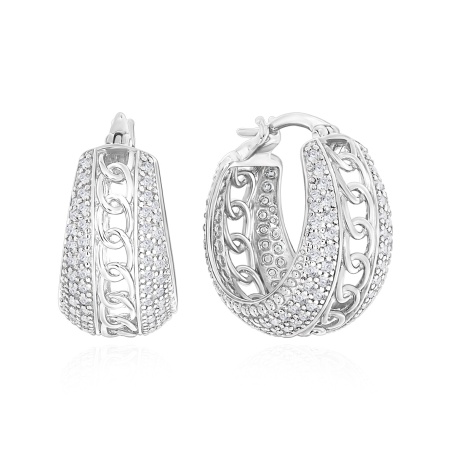 Серьги из серебра с фианитами