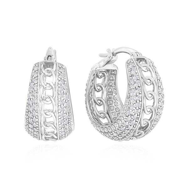 Серьги из серебра с фианитами