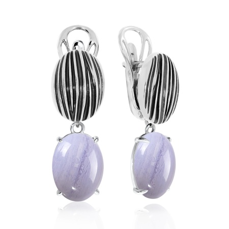 Серьги из серебра с агатами 2310391373-84 от KRASNOE, металл Серебро, вставка Агат