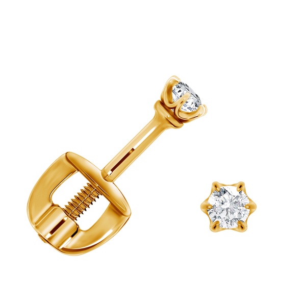 Пусеты из серебра с фианитами Пусеты из серебра с фианитами