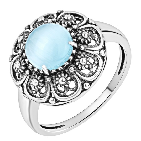 Купить кольцо из серебра с кошачий глазом в интернет-магазине KRASNOE