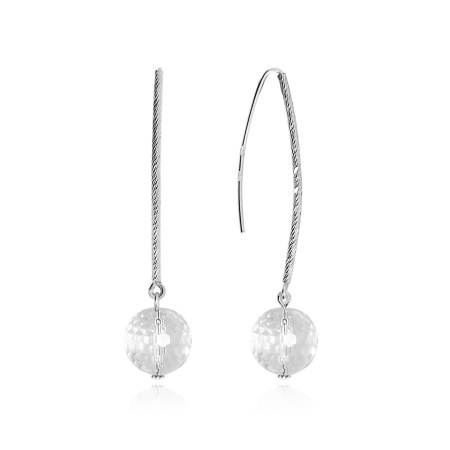 Серьги из серебра с хрусталём 2340521084 от KRASNOE, металл Серебро, вставка Горный хрусталь