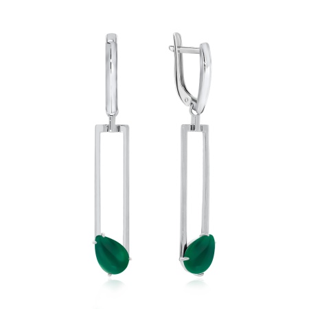 Серьги из серебра с агатами