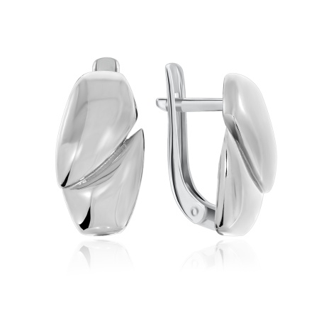Серьги из серебра без вставок 2340400897 от KRASNOE, металл Серебро, вставка Без вставок