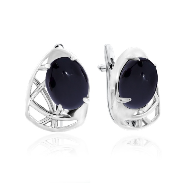 Серьги из серебра с агатом