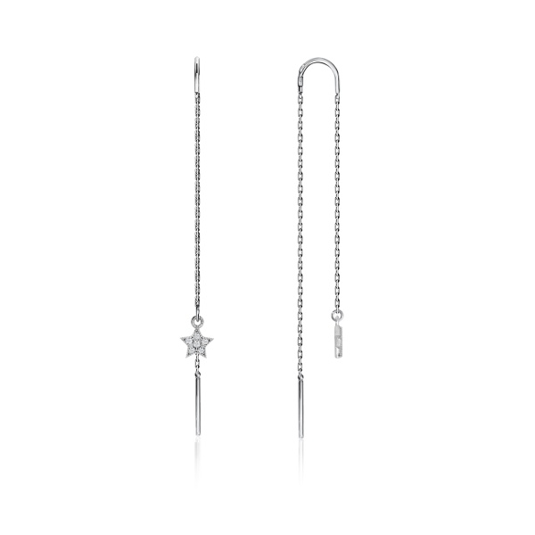 Серьги из серебра с фианитами со скидкой