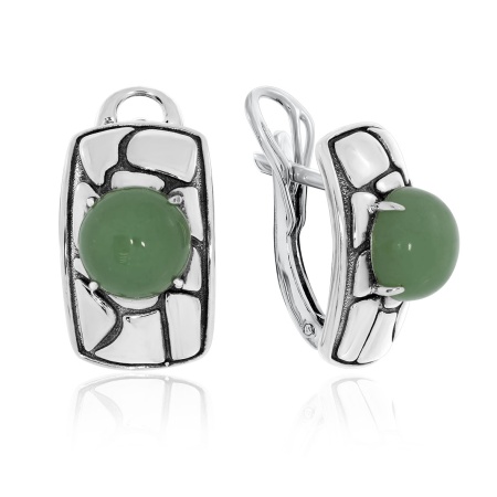 Серьги из серебра с авантюрином