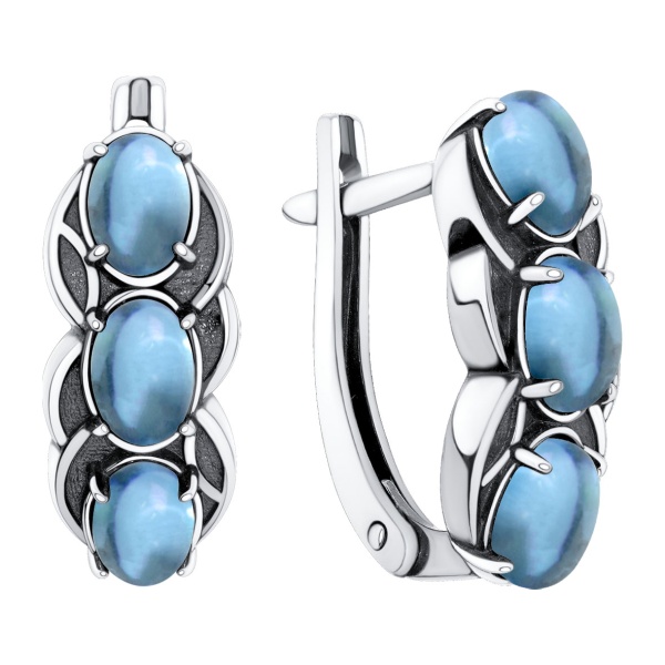 Серьги из серебра с фианитами со скидкой