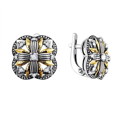 Серьги из серебра с топазами