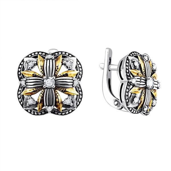 Серьги из серебра с топазами