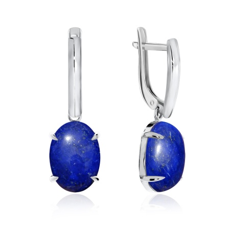 Серьги из серебра с лазуритами 2340472314 от KRASNOE, металл Серебро, вставка Лазурит