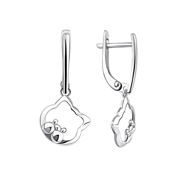 Серьги из серебра без вставок 2340405202 от KRASNOE, металл Серебро, вставка Без вставок