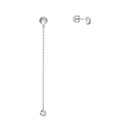 Пусеты из серебра с фианитом