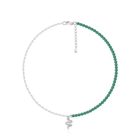 Колье из серебра с фианитами и агатами 8340395649-16-40-60 Колье из серебра с фианитами и агатами 8340395649-16-40-60