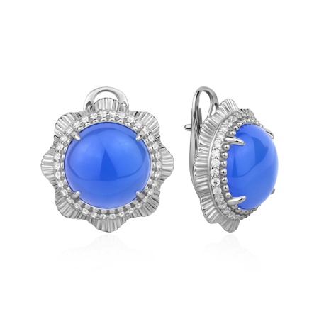 Серьги из серебра с агатами и фианитами 2340396579л-70 от KRASNOE, металл Серебро, вставка 