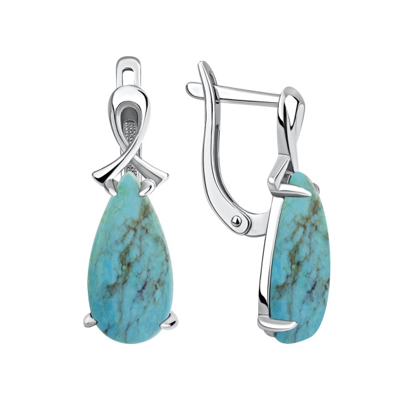 Серьги из серебра с бирюзой