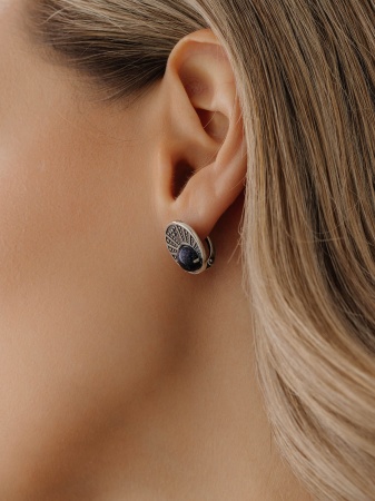 Серьги из серебра с авантюринами