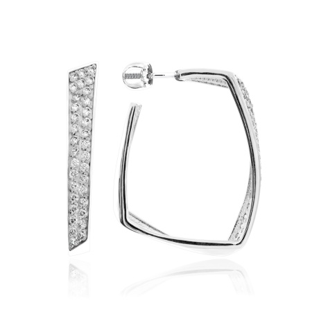 Пусеты из серебра с фианитами