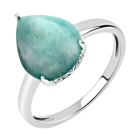 Купить кольцо из серебра с амазонитом в интернет-магазине KRASNOE