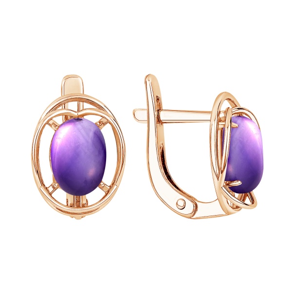 Серьги из серебра с аметист