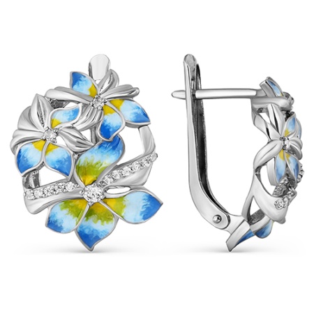 Серьги из серебра с фианитами 3647014035л-5 от KRASNOE, металл Серебро, вставка Фианит